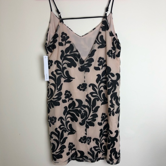 Aqua Black Mesh Slip Dress - Picture 5 of 5